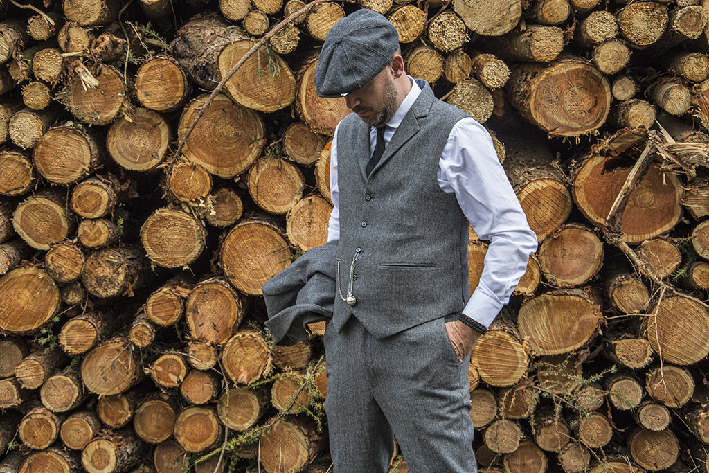 Men's tailored suit | 3-piece suit | grey Premium Tweed | Thomas Shelby | Peaky Blinders