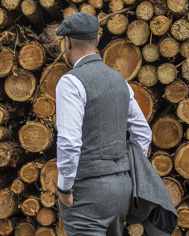 Costume sur mesure pour homme | Costume 3 pièces | Tweed Premium gris | Thomas Shelby | Peaky Blinders