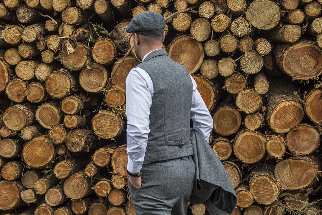 Men's tailored suit | 3-piece suit | grey Premium Tweed | Thomas Shelby | Peaky Blinders
