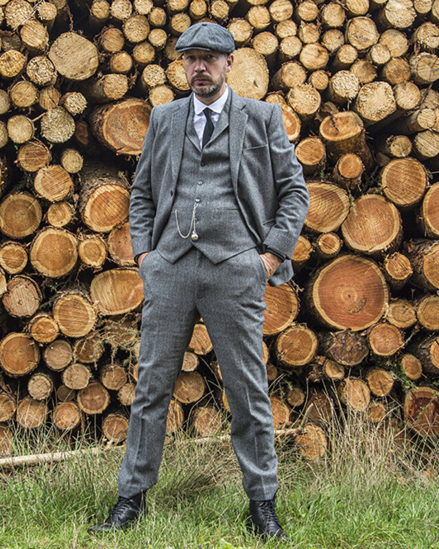 Maatpak voor heren | 3-delig pak | grijs Premium Tweed | Thomas Shelby | Peaky Blinders