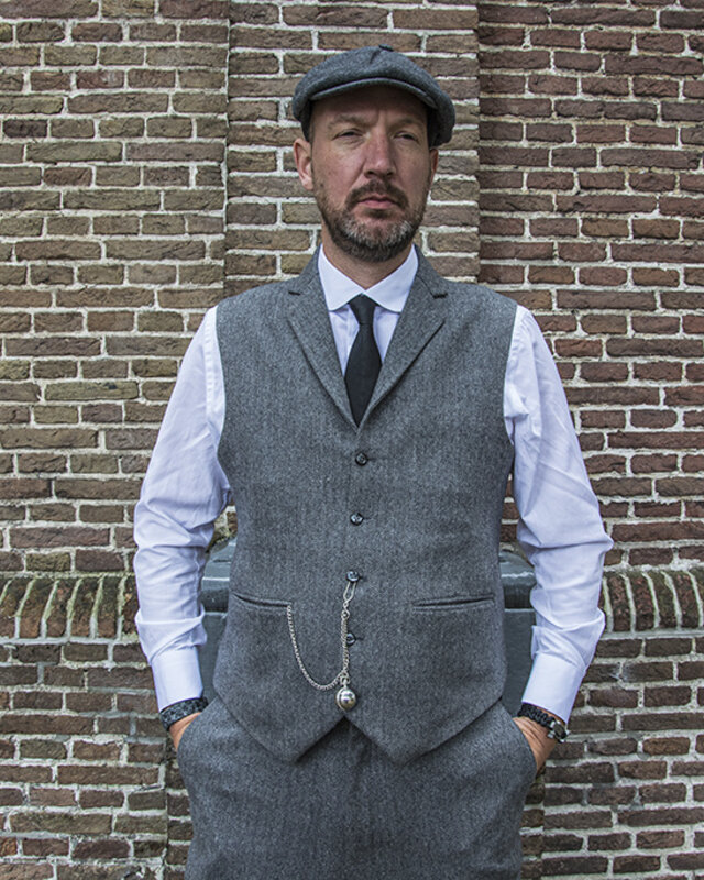 Herren Maßanzug | 3-teiliger Anzug | grauer Premium Tweed | Thomas Shelby | Peaky Blinders