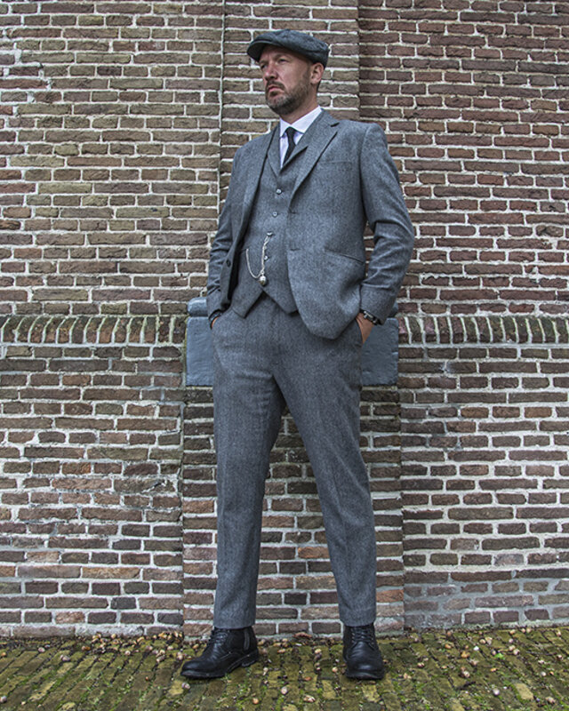 Maatpak voor heren | 3-delig pak | grijs Premium Tweed | Thomas Shelby | Peaky Blinders
