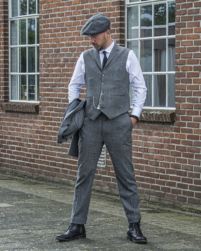Maatpak voor heren | 3-delig pak | grijs Premium Tweed | Thomas Shelby | Peaky Blinders