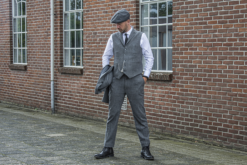 Men's tailored suit | 3-piece suit | grey Premium Tweed | Thomas Shelby | Peaky Blinders