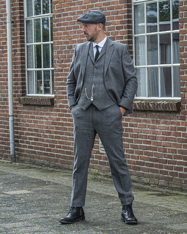 Costume sur mesure pour homme | Costume 3 pièces | Tweed Premium gris | Thomas Shelby | Peaky Blinders