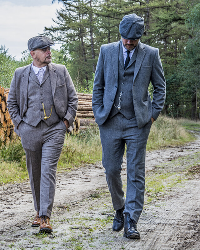 Herren Maßanzug | 3-teiliger Anzug | grauer Premium Tweed | Thomas Shelby | Peaky Blinders