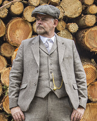 Traje Tweed Premium Marrón Espiga
