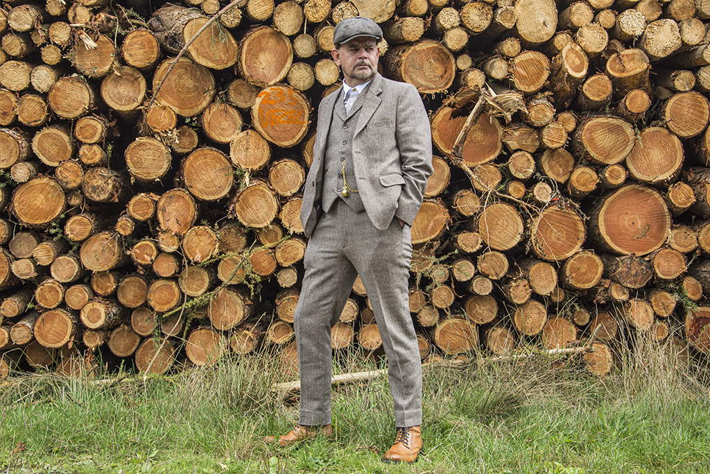 Traje de tweed de 3 piezas Premium Marrón