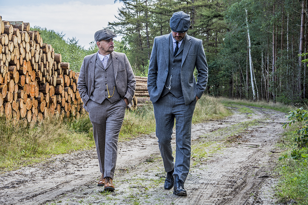3-piece premium tweed suit Brown Shelby Brothers store