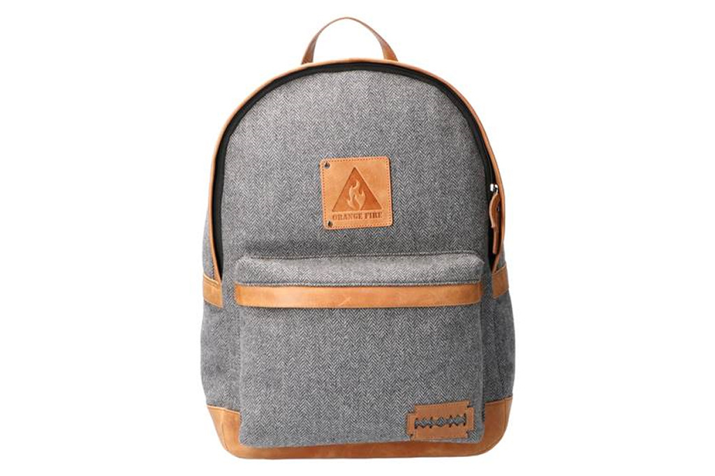 Digbeth - Mochila de tweed Gris/Coñac