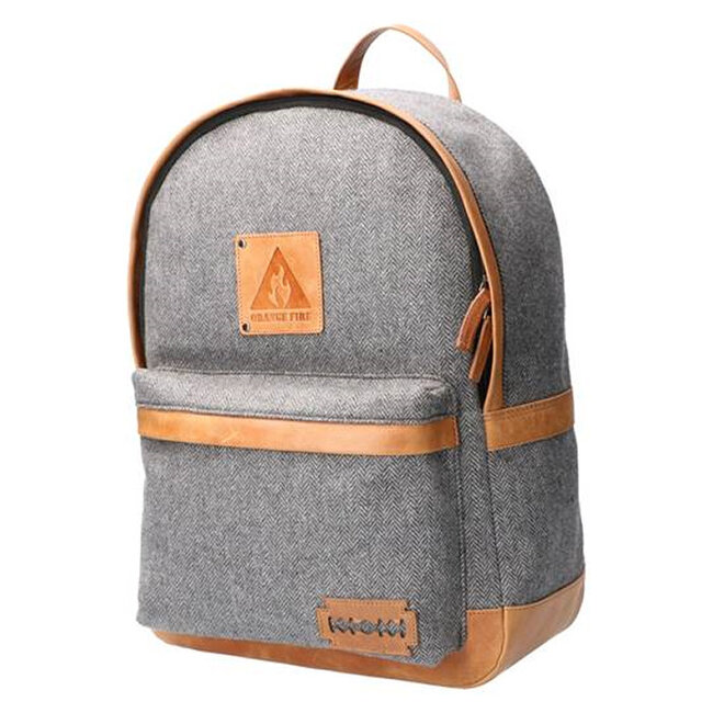Digbeth - Mochila de tweed Gris/Coñac