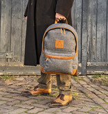 Digbeth - Mochila de tweed Gris/Coñac