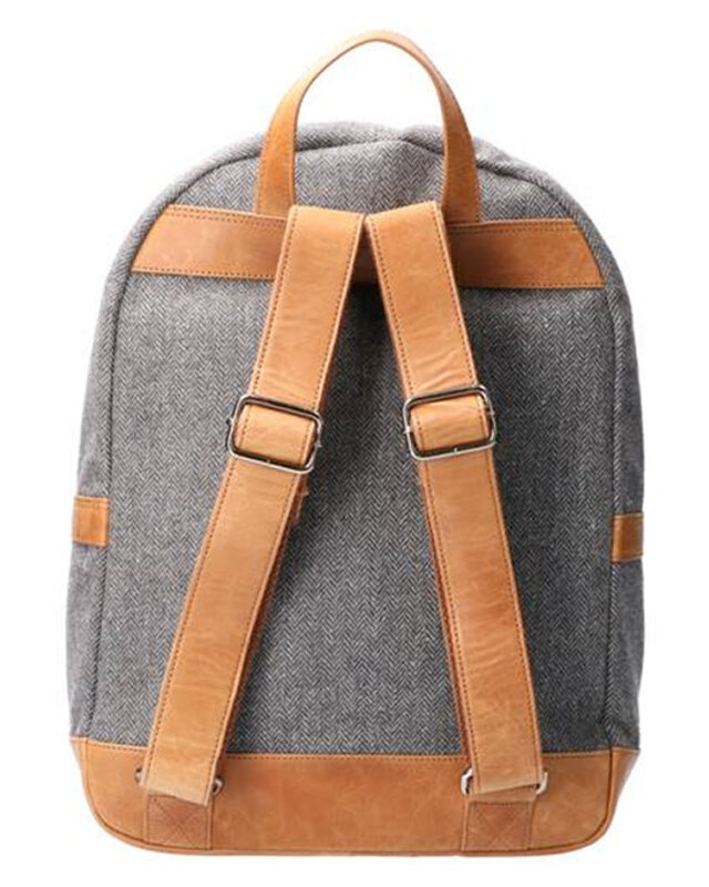 Digbeth - Mochila de tweed Gris/Coñac
