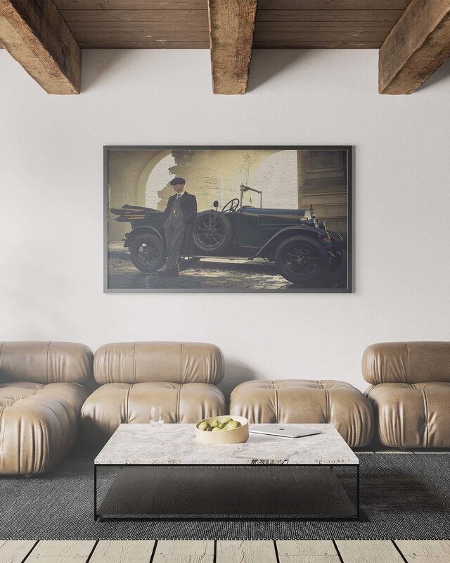 Affiche Tommy Shelby avec voiture - Peaky Blinders - 42 x 59,4 cm - A2