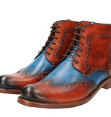 Shelby Handpainted Brogues Triple Tone Brown Blue