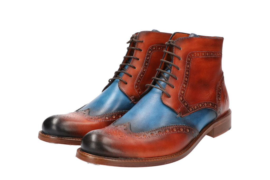 Mens blue cheap brogue boots