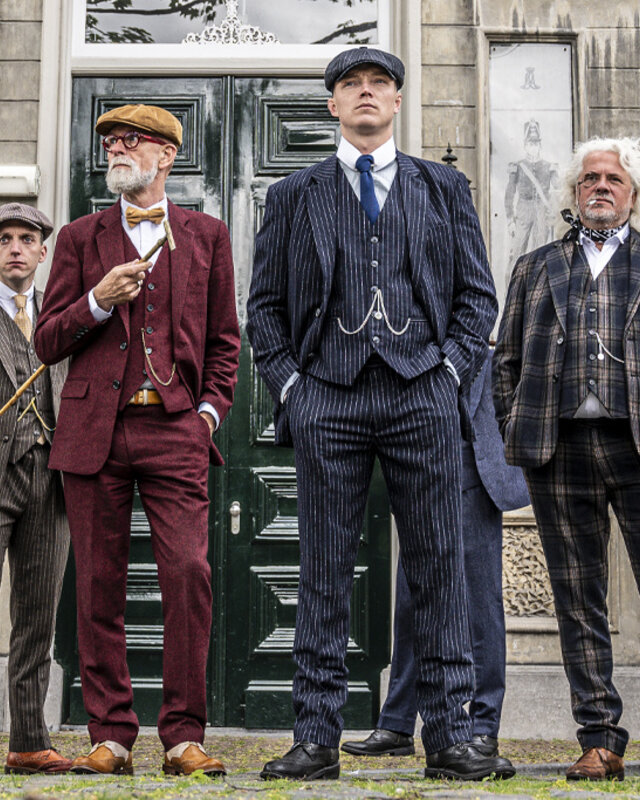 Costume 3 pièces en tweed Classic Navy Chalk Stripe