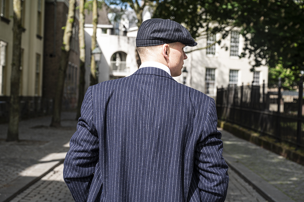 3-teiliger Tweed-Anzug Classic Navy Chalk Stripe