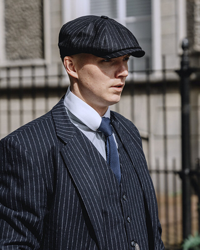 3-delig Tweed pak Klassiek Navy Chalk Stripe