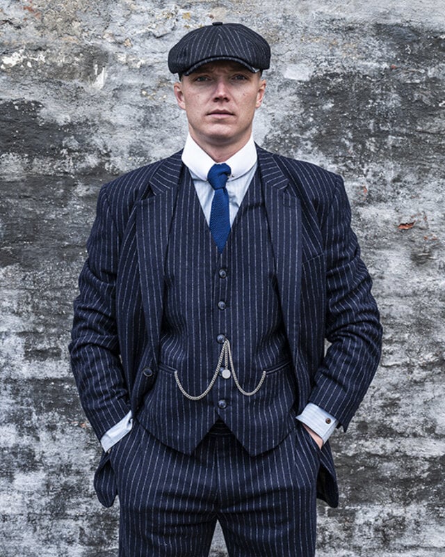 3-piece tweed suit Classic Navy Chalk Stripe