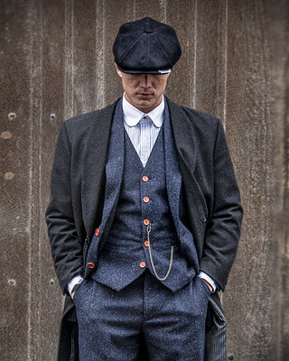 Costume Tweed Bleu Marine Sergé Tacheté