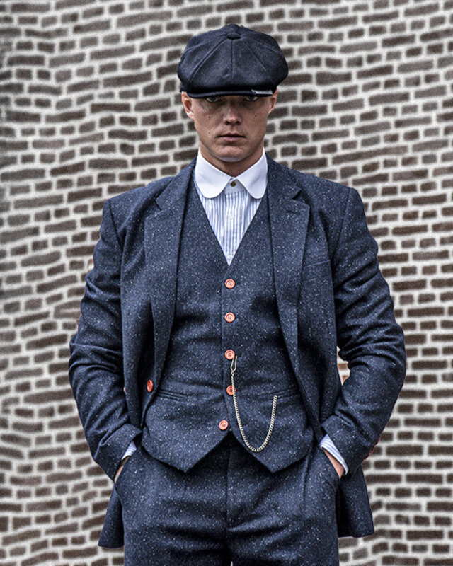 Costume 3 pièces en tweed Classic Navy Speckle