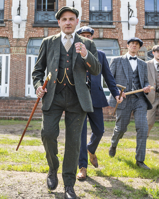 Herren Maßanzug | 3-teiliger Anzug | grün gesprenkelter Tweed | Thomas Shelby | Peaky Blinders