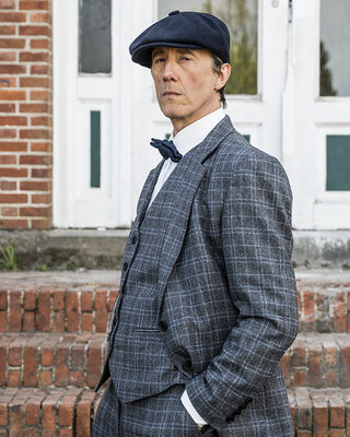 Costume Tweed Gris/Bleu Prince de Galles Surcarreaux