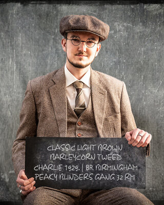 Costume Tweed Marron Clair Épi