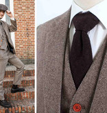3-Piece Tweed Suit Classic Light Brown Barleycorn  Tweed