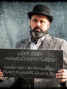 Isaiah Houndstooth suit light grey