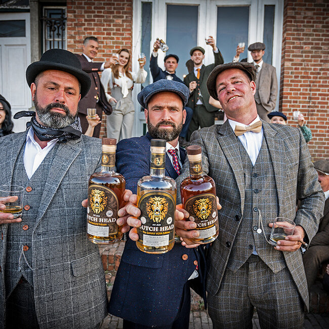 Traje de tweed de 3 piezas Pata de gallo gris claro