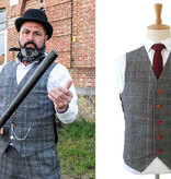 3-piece tweed suit  Houndstooth light gray
