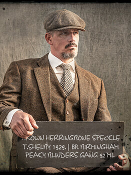 Finn Anzug Braun Fischgrätmuster