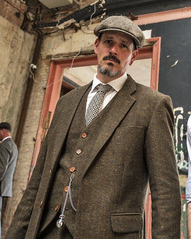 3-piece tweed suit Brown Herringbone Speckel