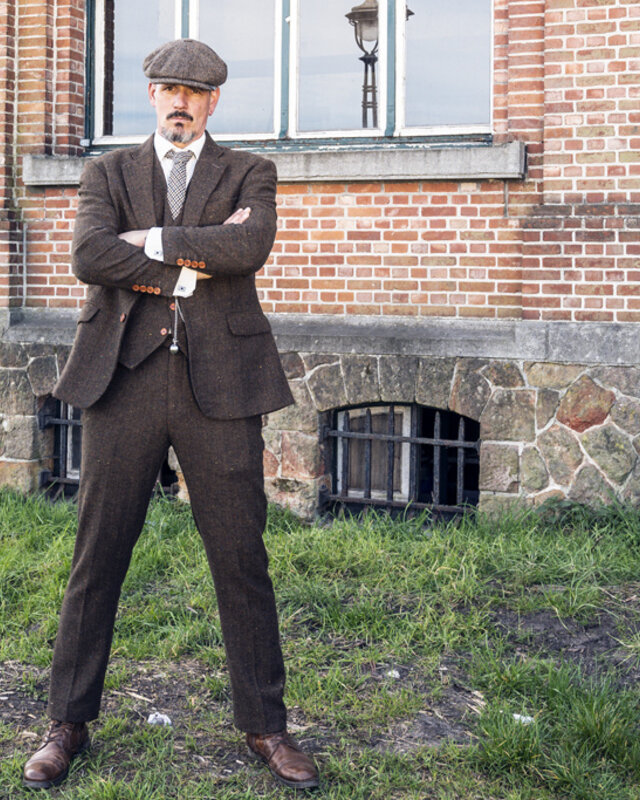 3-piece tweed suit Brown Herringbone Speckel