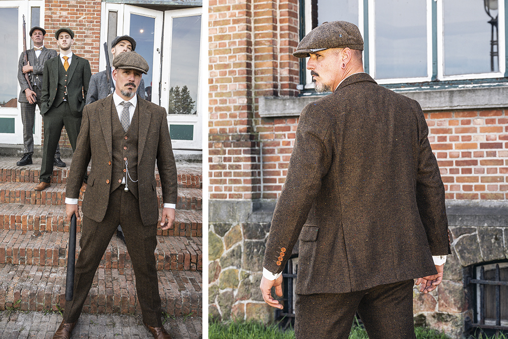 3-piece tweed suit Brown Herringbone Speckel