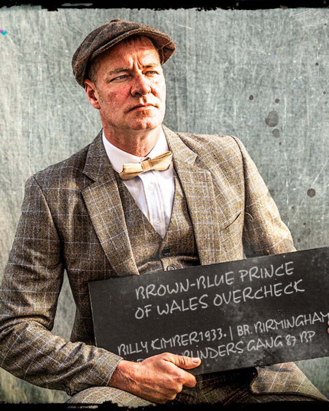 Tailored suit for men | 3-piece suit | Brown-Blue Prince of Wales | Billy Kimber | Peaky Blinders