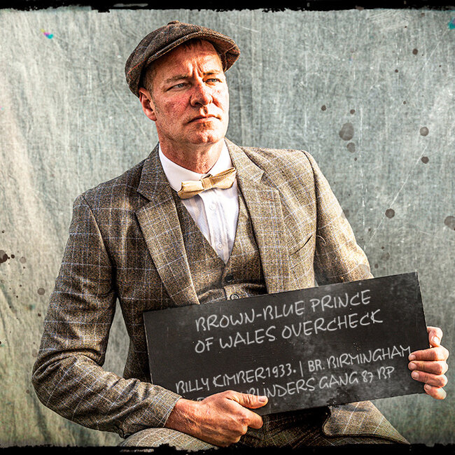 Maßanzug für Herren | 3-teiliger Anzug | Braun-Blau Prince of Wales | Billy Kimber | Peaky Blinders