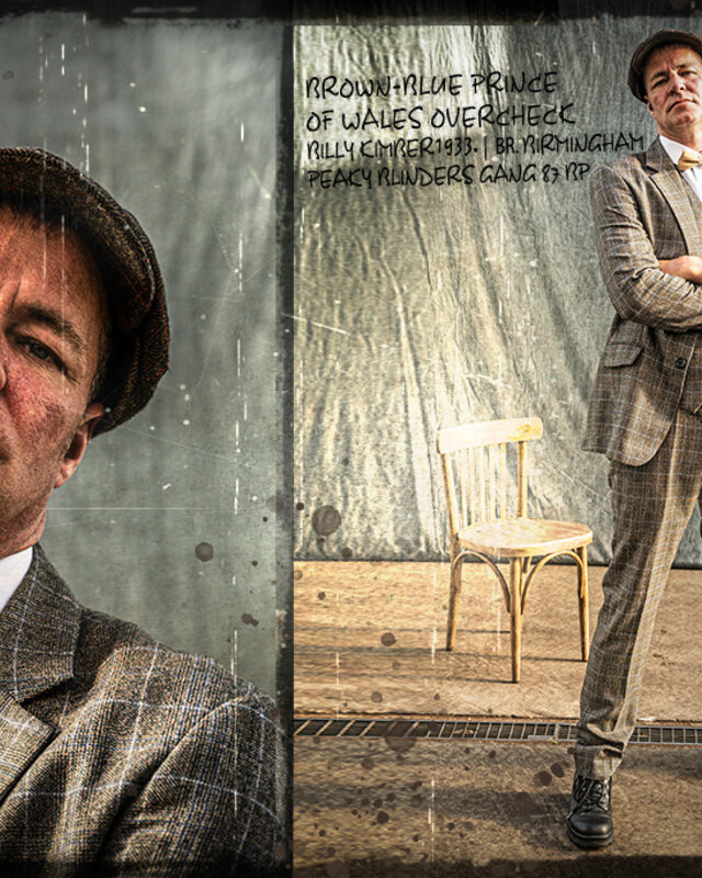 Tailored suit for men | 3-piece suit | Brown-Blue Prince of Wales | Billy Kimber | Peaky Blinders