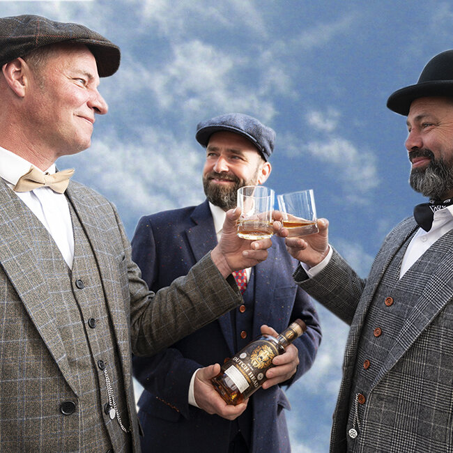 Traje a medida | Traje 3 piezas | Marrón azulado Príncipe de Gales | Billy Kimber | Peaky Blinders