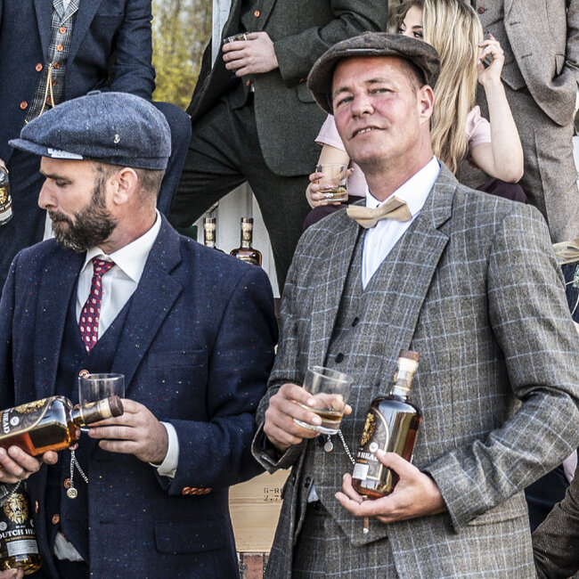 Traje a medida | Traje 3 piezas | Marrón azulado Príncipe de Gales | Billy Kimber | Peaky Blinders