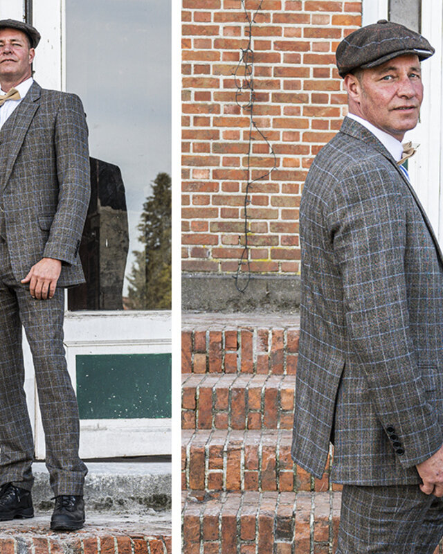 Tailored suit for men | 3-piece suit | Brown-Blue Prince of Wales | Billy Kimber | Peaky Blinders