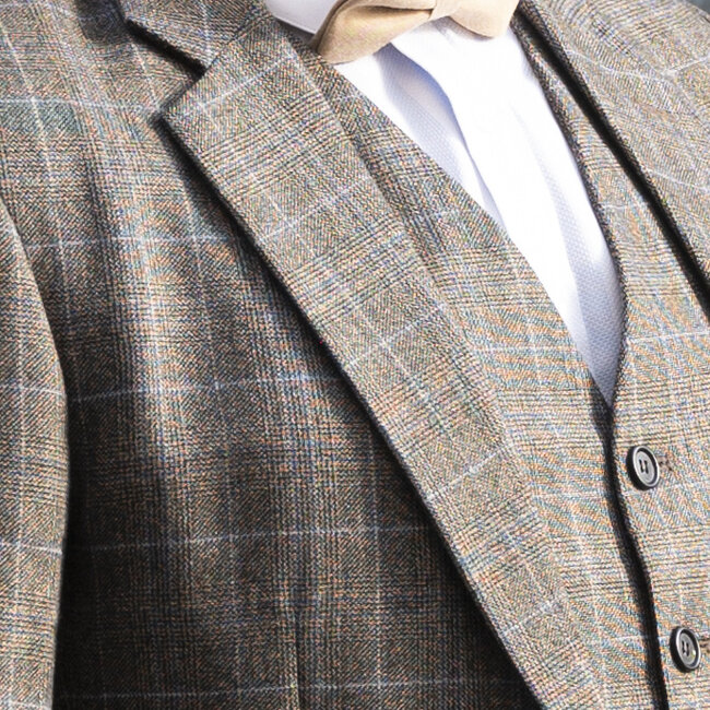 Traje a medida | Traje 3 piezas | Marrón azulado Príncipe de Gales | Billy Kimber | Peaky Blinders