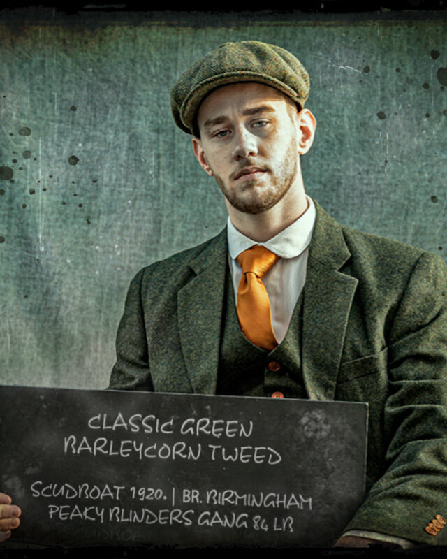 Men's tailored suit | 3-piece suit | Green Barleycorn | Scudboat | Peaky Blinders