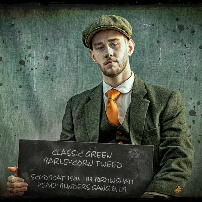 Traje sastre hombre | Traje 3 piezas | Barleycorn Verde | Scudboat | Peaky Blinders