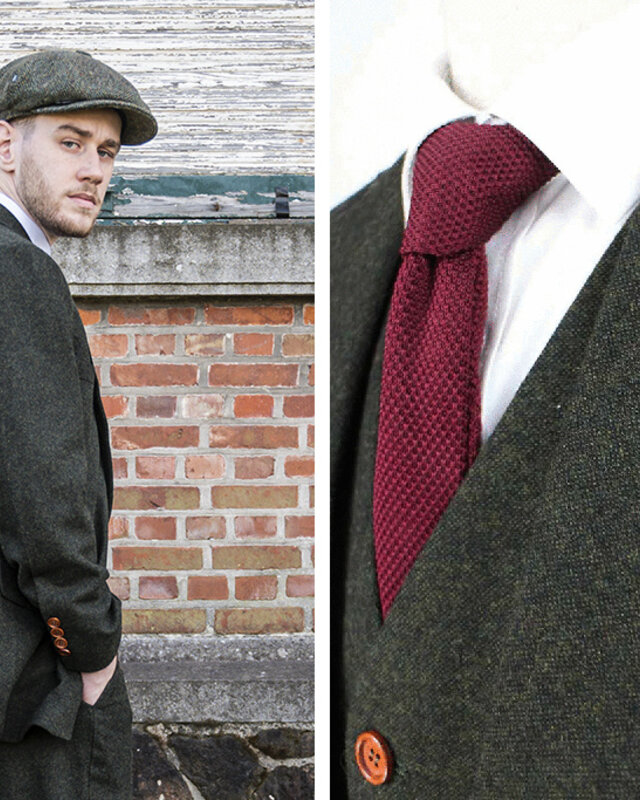 Maatpak voor heren | 3-delig pak | Groen Barleycorn | Scudboat | Peaky Blinders