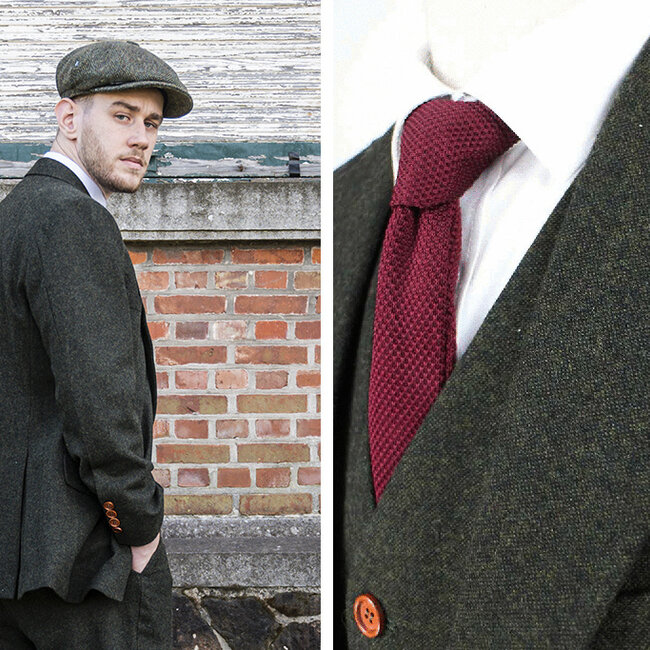 Traje sastre hombre | Traje 3 piezas | Barleycorn Verde | Scudboat | Peaky Blinders