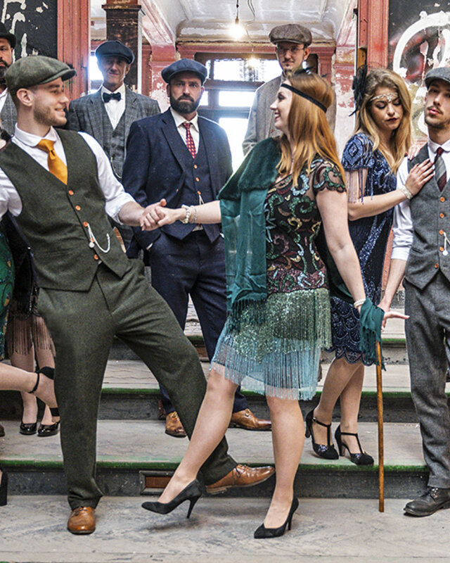 Maatpak voor heren | 3-delig pak | Groen Barleycorn | Scudboat | Peaky Blinders