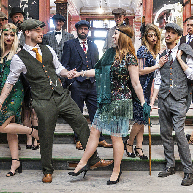Traje sastre hombre | Traje 3 piezas | Barleycorn Verde | Scudboat | Peaky Blinders